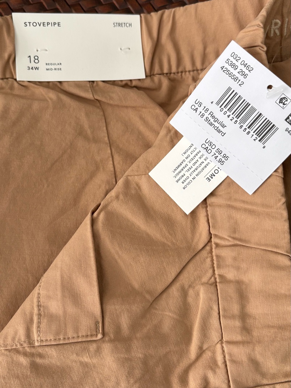 Stovepipe Stretch Women’s Pants - Tan - Picture 2 of 4